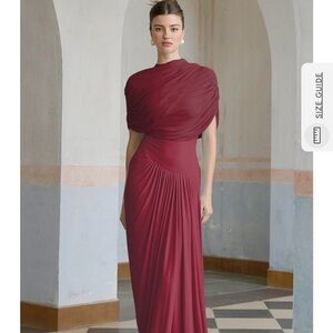Chic One Shoulder Burgundy Dress